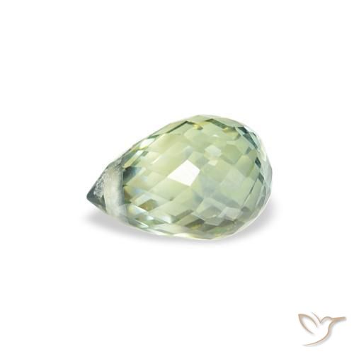 Saphir Vert clair naturelle Briolette, 0.85 ct, VS