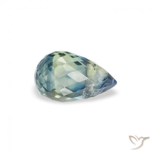 Saphir Sarcelle naturelle Briolette, 0.54 ct, VS