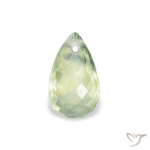 0.81ct Naturel Vert très clair Saphir, Briolette, VS