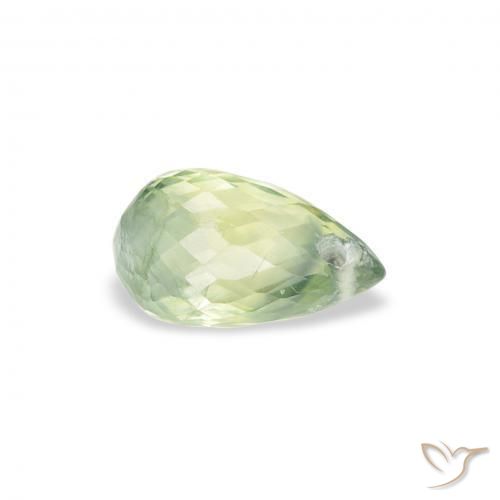 Saphir Vert très clair naturelle Briolette, 0.81 ct, VS