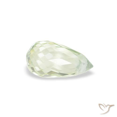 Saphir Vert très clair naturelle Briolette, 0.71 ct, VS