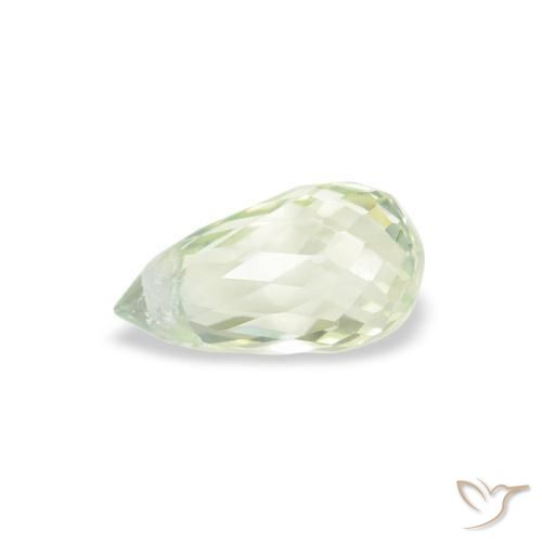 Saphir Vert très clair naturelle Briolette, 0.71 ct, VS