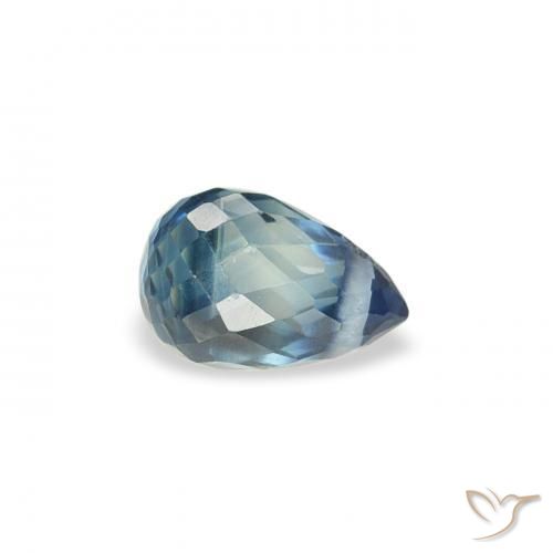 Saphir Sarcelle naturelle Briolette, 0.46 ct, VS