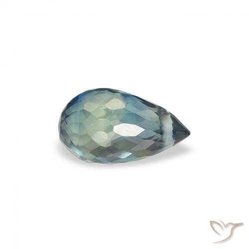Saphir Sarcelle naturelle Briolette, 0.51 ct, VS