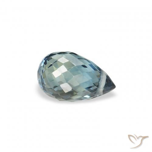 Saphir Sarcelle naturelle Briolette, 0.83 ct, VS