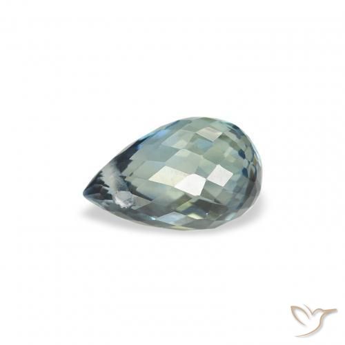 Saphir Sarcelle naturelle Briolette, 0.83 ct, VS