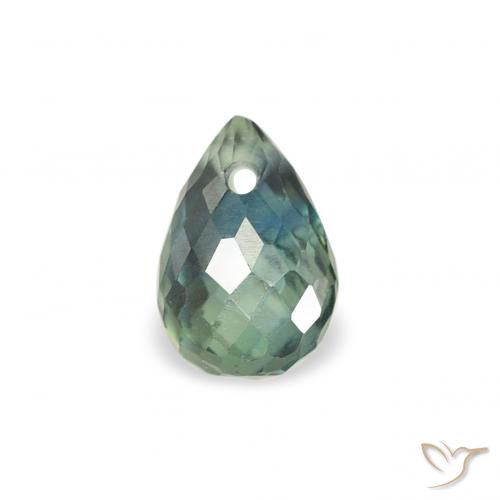 0.49ct Naturel Bleu vert moyen Saphir, Briolette, VS