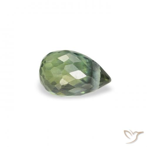Saphir Bleu vert moyen naturelle Briolette, 0.49 ct, VS
