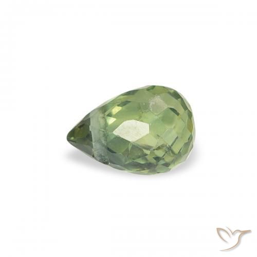 Saphir Vert moyen naturelle Briolette, 0.38 ct, VS