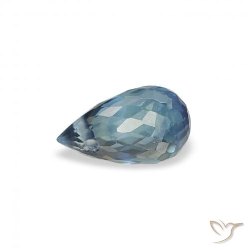 Saphir Sarcelle naturelle Briolette, 0.55 ct, VS
