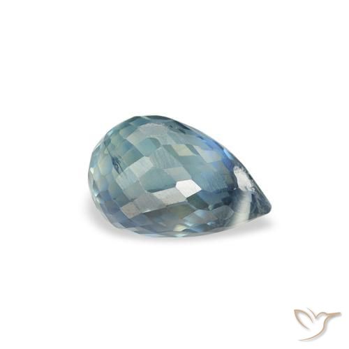 Saphir Sarcelle naturelle Briolette, 0.86 ct, VS
