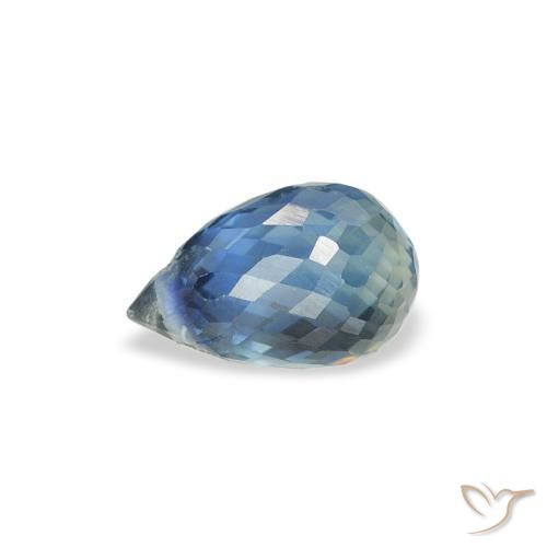 Saphir Sarcelle naturelle Briolette, 0.86 ct, VS