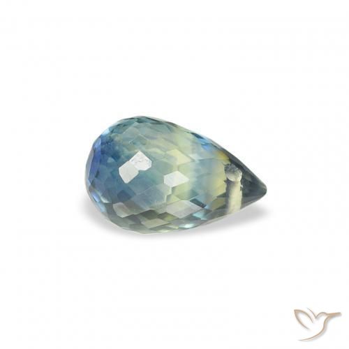 Saphir Bleu vert naturelle Briolette, 0.85 ct, VS