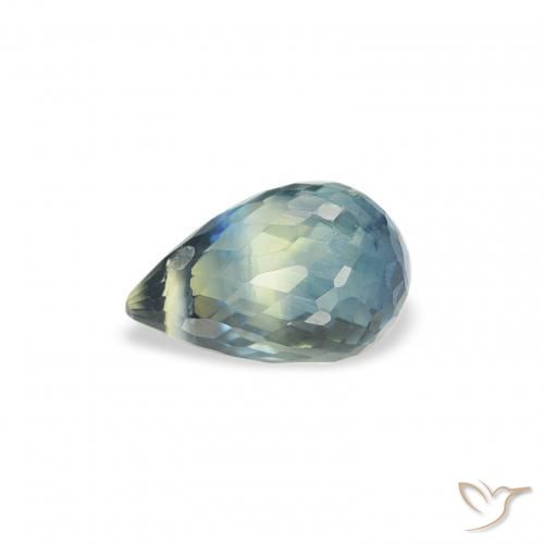 Saphir Bleu vert naturelle Briolette, 0.85 ct, VS