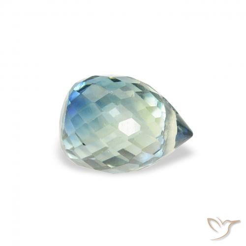 Saphir Sarcelle naturelle Briolette, 0.93 ct, VS