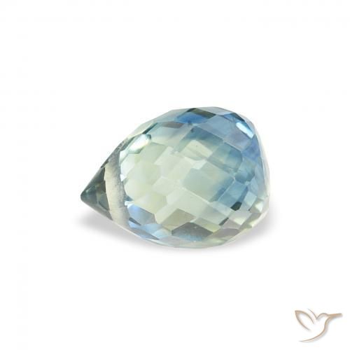 Saphir Sarcelle naturelle Briolette, 0.93 ct, VS