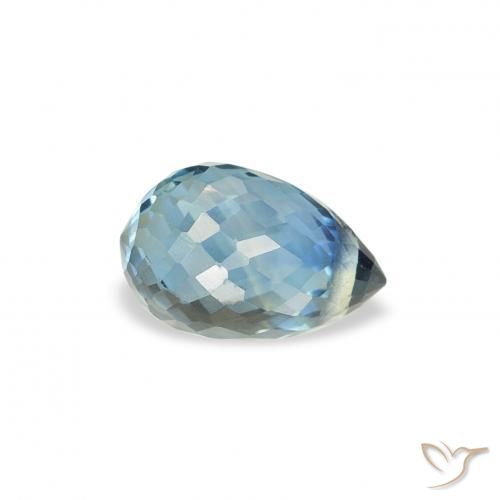 Saphir Sarcelle naturelle Briolette, 0.95 ct, VS
