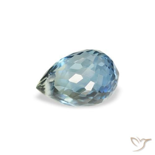 Saphir Sarcelle naturelle Briolette, 0.95 ct, VS