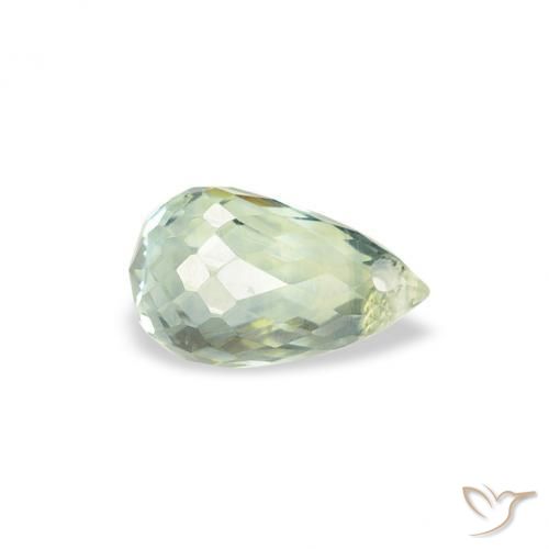 Saphir Vert clair naturelle Briolette, 0.68 ct, VS