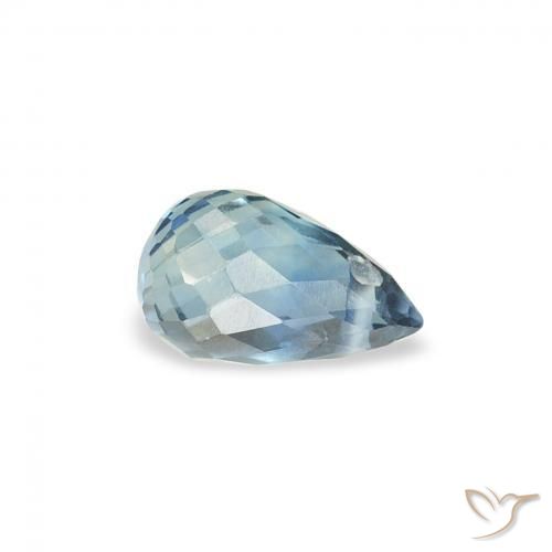 Saphir Sarcelle naturelle Briolette, 0.49 ct, VS