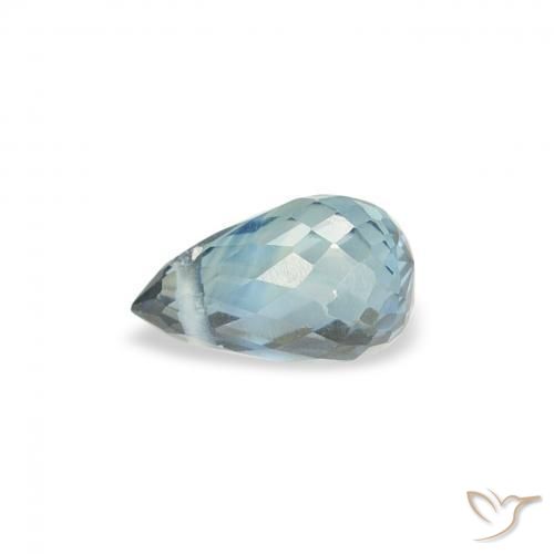 Saphir Sarcelle naturelle Briolette, 0.49 ct, VS