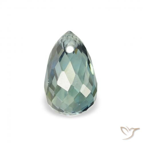 0.90ct Naturel Bleu vert moyen Saphir, Briolette, VS