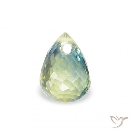 0.43ct Naturel Vert sauge léger Saphir, Briolette, VS