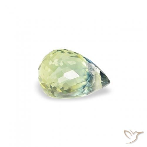 Saphir Vert sauge léger naturelle Briolette, 0.43 ct, VS
