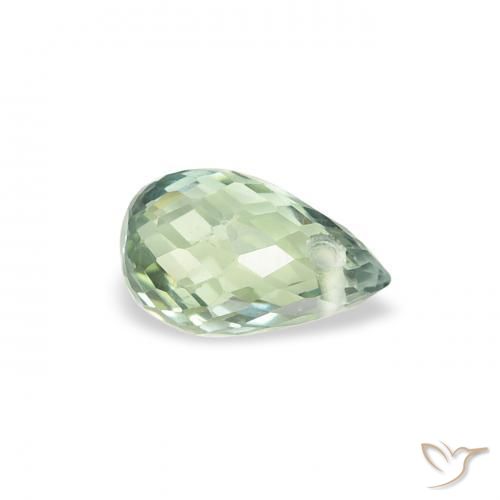 Saphir Vert sauge léger naturelle Briolette, 0.49 ct, VS