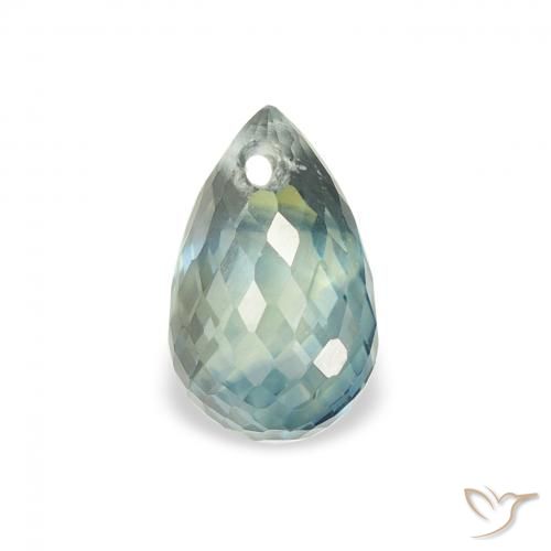 0.93ct Naturel Vert terreux Saphir, Briolette, VS