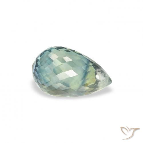 Saphir Vert terreux naturelle Briolette, 0.93 ct, VS
