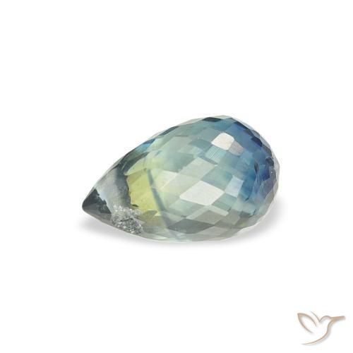 Saphir Vert terreux naturelle Briolette, 0.93 ct, VS