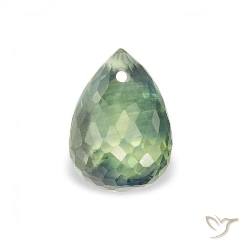 1.13ct Naturel Vert sauge léger Saphir, Briolette, VS