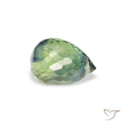 Saphir Vert sauge léger naturelle Briolette, 1.13 ct, VS