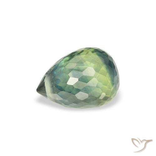 Saphir Vert sauge léger naturelle Briolette, 1.13 ct, VS
