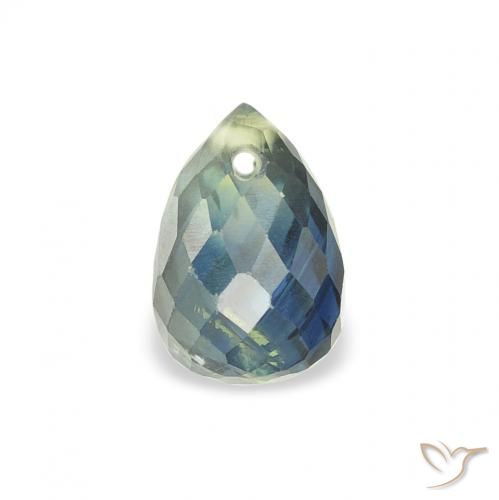 1.00ct Naturel Bleu vert Saphir, Briolette, VS