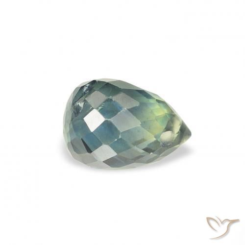 Saphir Bleu vert naturelle Briolette, 1.00 ct, VS