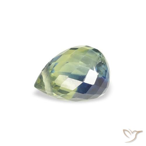 Saphir Bleu vert naturelle Briolette, 1.00 ct, VS