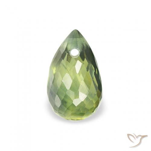 0.58ct Naturel Vert chaud Saphir, Briolette, VS