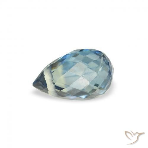 Saphir Sarcelle naturelle Briolette, 0.65 ct, VS