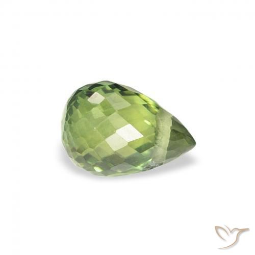 Saphir Vert foncé naturelle Briolette, 0.71 ct, VS