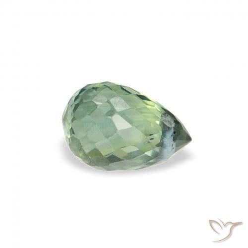 Saphir Vert clair naturelle Briolette, 0.67 ct, VS