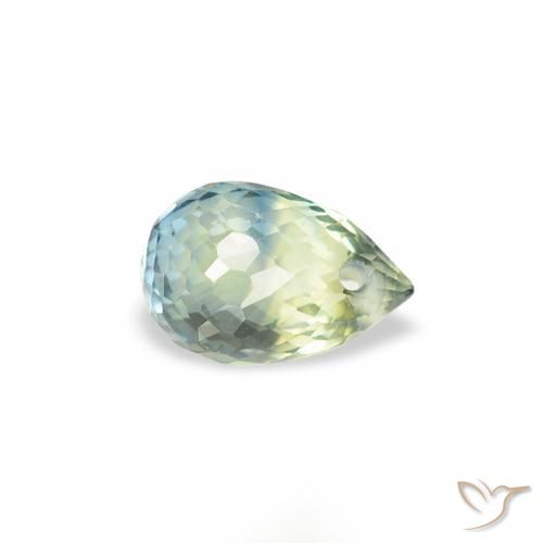 Saphir Sarcelle naturelle Briolette, 0.68 ct, VS