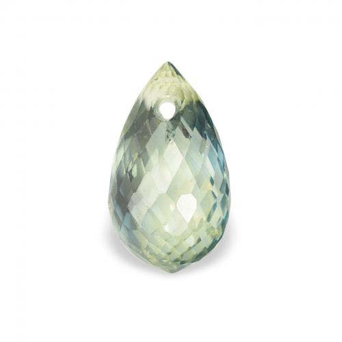 Saphir Vert poire léger naturelle Briolette, 0.80 ct, VS