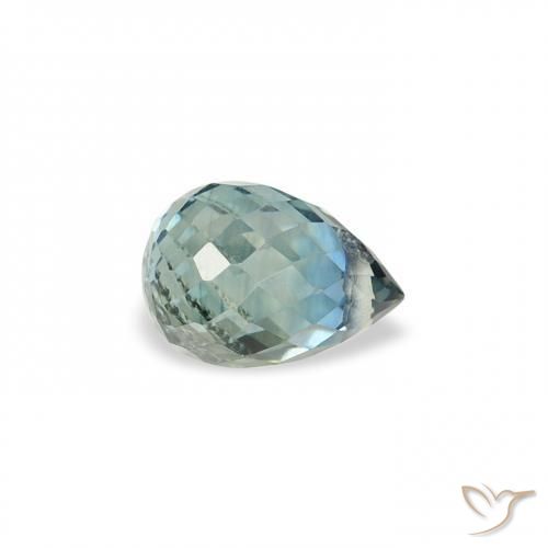 Saphir Sarcelle naturelle Briolette, 0.65 ct, VS