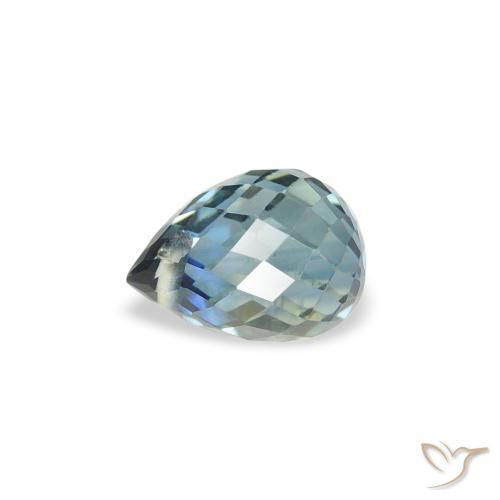 Saphir Sarcelle naturelle Briolette, 0.65 ct, VS