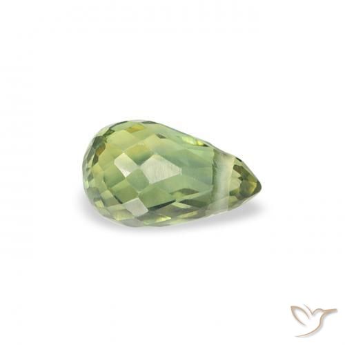 Saphir Vert clair naturelle Briolette, 0.42 ct, VS