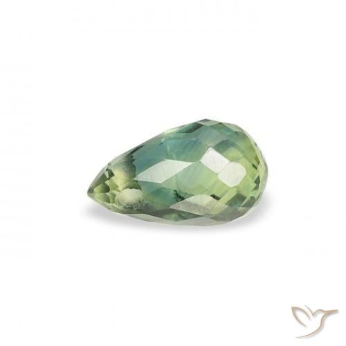 Saphir Vert clair naturelle Briolette, 0.42 ct, VS
