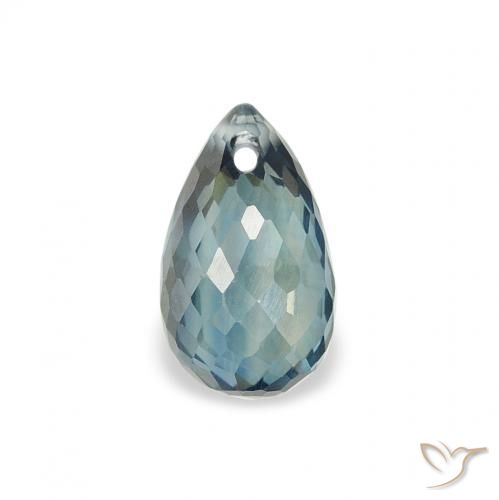 0.85ct Naturel Bleu-vert léger Saphir, Briolette, VS