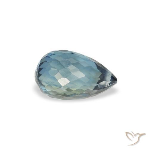 Saphir Bleu-vert léger naturelle Briolette, 0.85 ct, VS